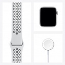 Apple Watch Nike Series 6 GPS, 40mm Silver Aluminium Case with Pure Platinum/Black Nike Sport Band - Regular
