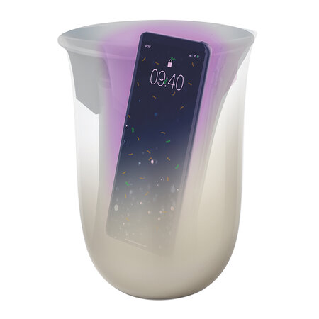 Lexon Oblio wireless charger with built-in UV sanitiser - gold