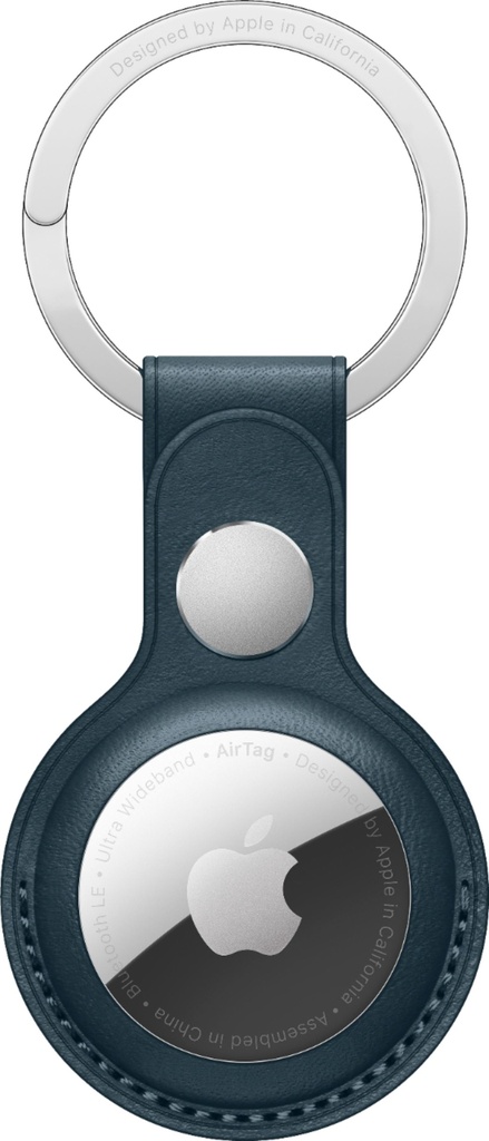 Porte-clés en cuir AirTag bleu baltique