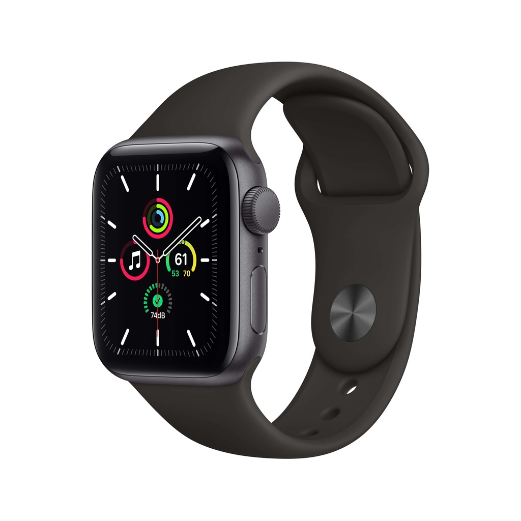 Apple Watch SE GPS (1 génération), 40mm Space Gray Aluminium Case with Black Sport Band - Regular