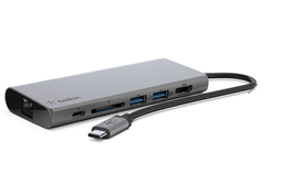 [F4U092BTSGY] BELKIN USB-C Multimedia Hub+ Power Space Grey