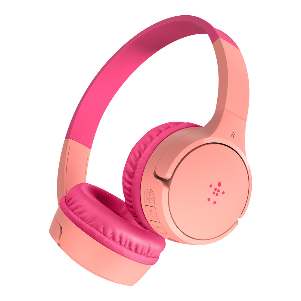 [AUD002btPK] Belkin SoundForm Mini Headphones with mic on-ear Bluetooth wireless 3.5 mm jack pink