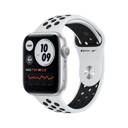 [MG293NF/A] Apple Watch Nike Series 6 GPS, 44mm Silver Aluminium Case with Pure Platinum/Black Nike Sport Band - Regular